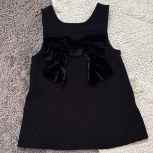 Zara Black Sleeveless Dress with Velvet Bow
